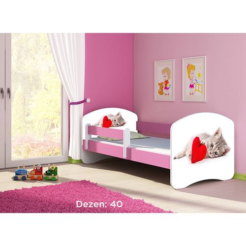 Deciji krevet ACMA II 140x70 + dusek 6 cm PINK40 slika 1