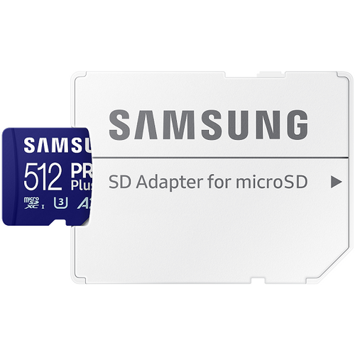 Samsung MB-MD512SA/EU MicroSD 512GB, PRO Plus, SDXC, UHS-I U3 V30 A2, Read up to 180MB/s, Write up to 130 MB/s, for 4K and FullHD video recording, w/SD adapter slika 2