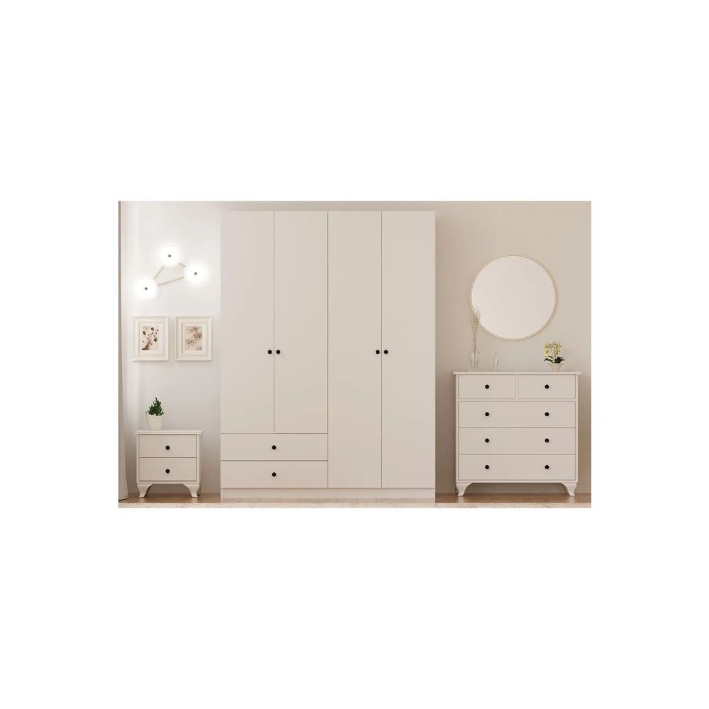 Mladenački set namještaja Rb-068, Mat Bijela slika 2