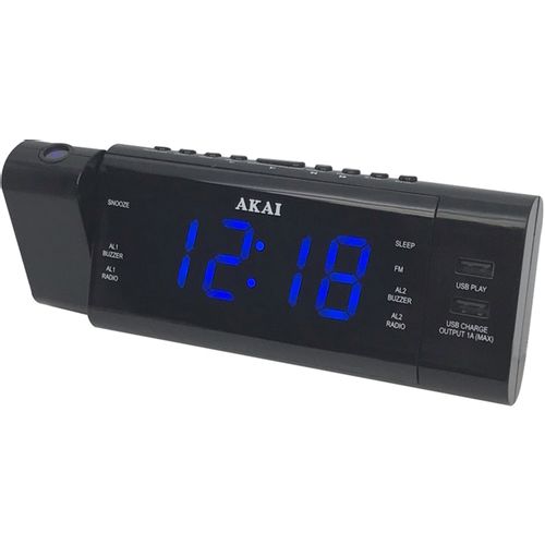 AKAI budilica s projektorom, FM/AM radio, LCD, USB MP3 + USB punjač ACR-3888 slika 3