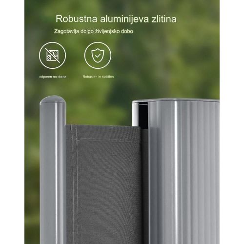 SONGMICS Bočni sjenilo 160 x 350 cm antracit, GSA165G02 slika 5