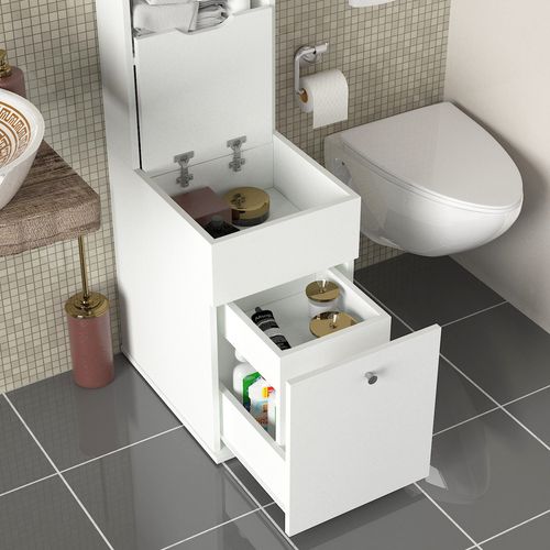 Nessa - White White Bathroom Cabinet slika 3