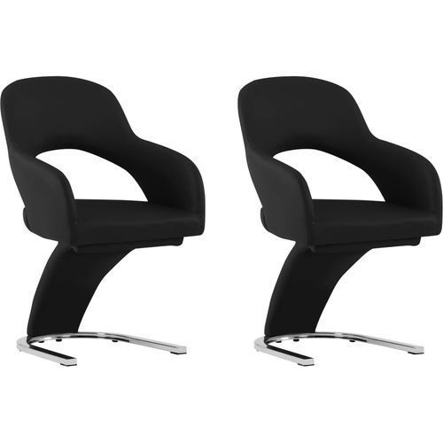 Blagovaonske stolice od umjetne kože 2 kom crne slika 9