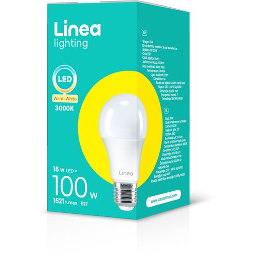 Linea LED sijalica 15W(100W) A60 1521Lm E27 3000K slika 3