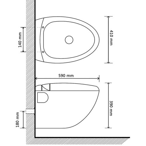 Novi zidni WC Crni jedinstven dizajn jaje slika 23