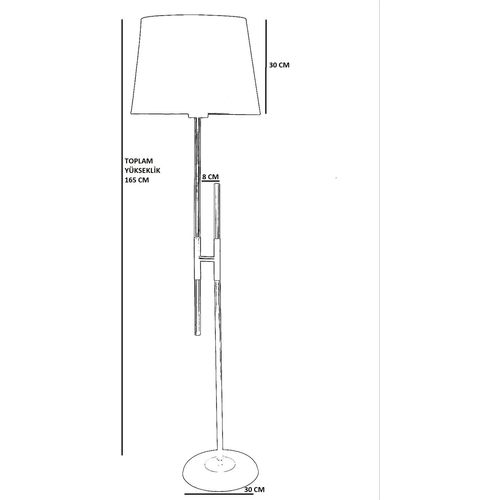 Felix Eskitme Lambader Pramit Hasır Gri Abajurlu Grey Floor Lamp slika 3