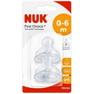 NUK 2 silikonske dude za bočice 0-6 mjeseci 709244