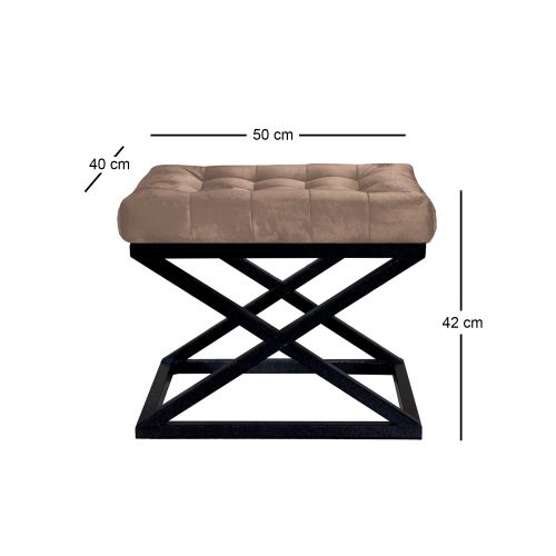 Capraz - Pouffe u crnoj i braon boji, model Black Brown v2 slika 2