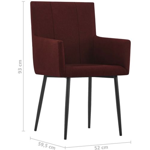 Blagovaonske stolice od tkanine 4 kom crvena boja vina slika 24