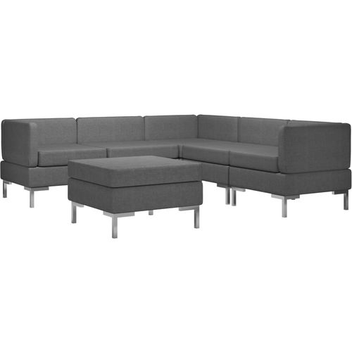 6-dijelni set sofa od tkanine tamnosivi slika 20