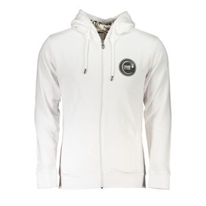 CAVALLI CLASS MEN'S WHITE ZIP SWEATSHIRT