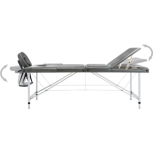 Masažni stol s 3 zone i aluminijskim okvirom antracit 186x68 cm slika 22