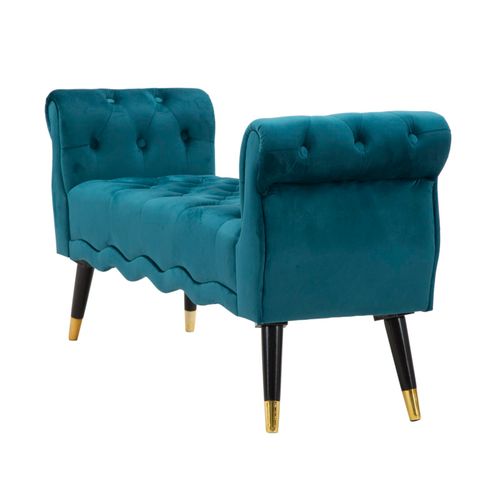 Mauro Ferretti Klupica Paris teal-zlato cm 120x40x60 slika 3