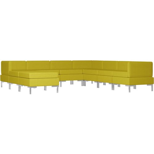 9-dijelni set sofa od tkanine žuti slika 13