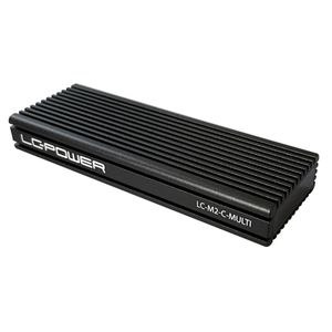 HDD SSD Rack LC Power LC-M2-C-MULTI NVME Enclosure for M.2 SSD USB3.2 Gen.2x1 Type C Black