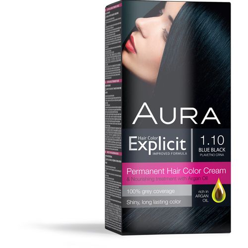AURA Explicit farba za kosu 1.10 Plavetno Crna slika 1