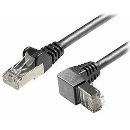 Transmedia Cat6A SFTP Patch Cable, RJ45 plug angled down, 1m slika 1