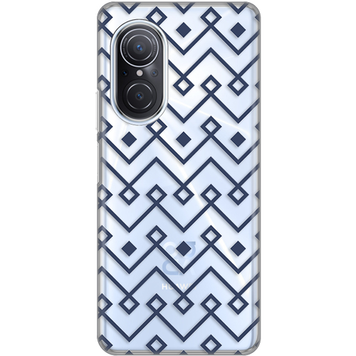 Torbica Silikonska Print Skin za Huawei Nova 9 SE Blue cubes slika 1