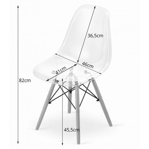 BOLZZ RIMINI SET 4 STOLICE TRANSPARENT BOLRIMCHATRAN slika 6