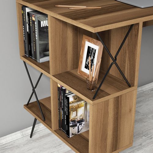 Extra 2 - Walnut WalnutBlack Study Desk slika 3