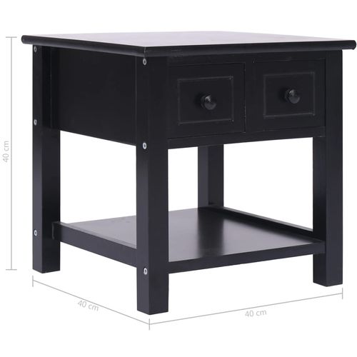 Bočni stolić crni 40 x 40 x 40 cm od drva paulovnije slika 8