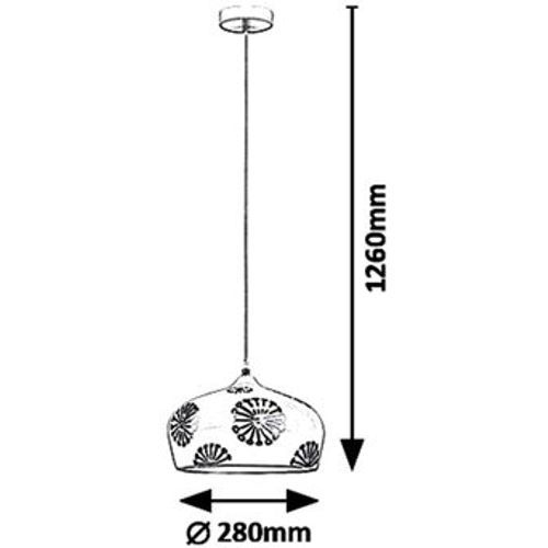 Rabalux Ginger,visilica E27 1X MAX 60W, srebrna/bela slika 2