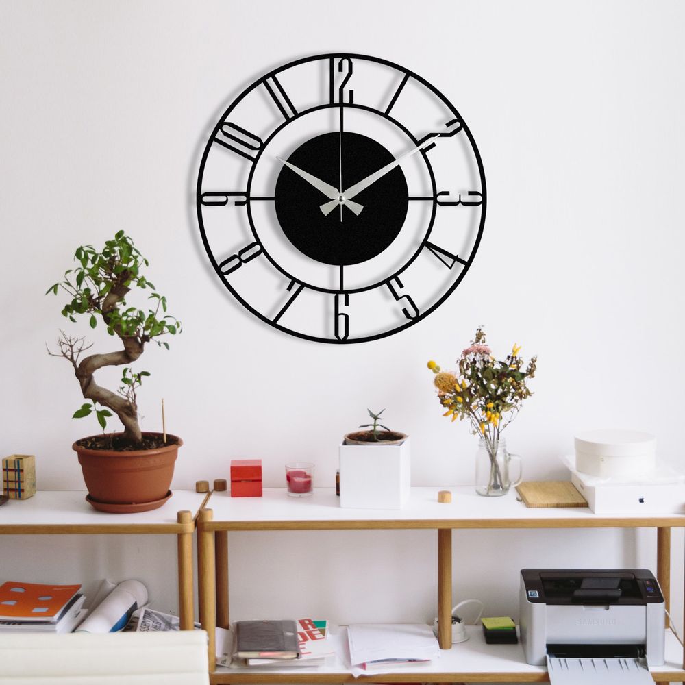 Zidni sat Enzoclock - S011, metalni, crni slika 3