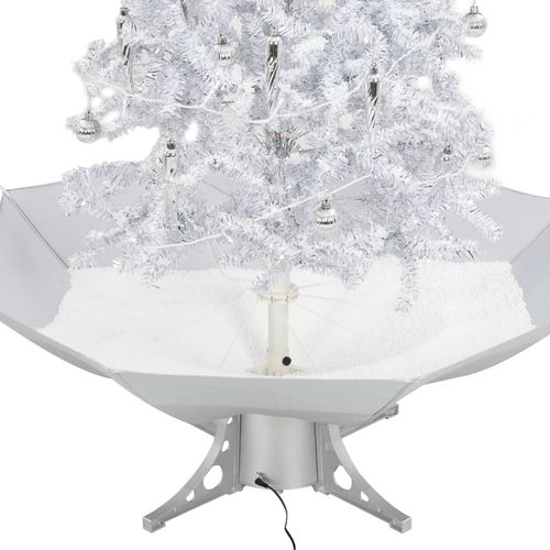Božićno drvce koje sniježi sa stalkom bijelo 140 cm slika 25