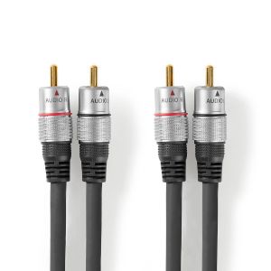 Kabel NEDIS, 2xRCA (M) na 2xRCA (M), 2.5m, high quality