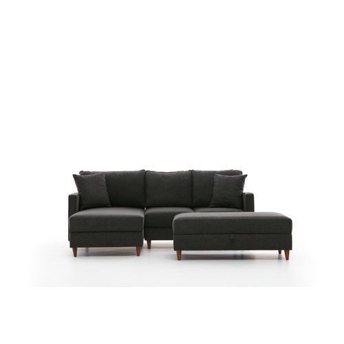 Atelier Del Sofa Kutna garnitura, Antracit, Eva Left - Anthracite slika 6