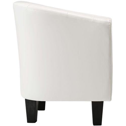 Fotelja od umjetne kože bijela slika 26