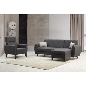 Alkon L - Dark Grey Dark Grey Sofa Set