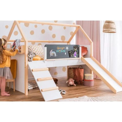 Kinder Home Montessori Dvospratna Kućica Za Dečiji Krevet Sa Toboganom,  90x200Cm slika 6