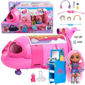 Barbie Extra Fly Minis ružičasti avion s dodacima