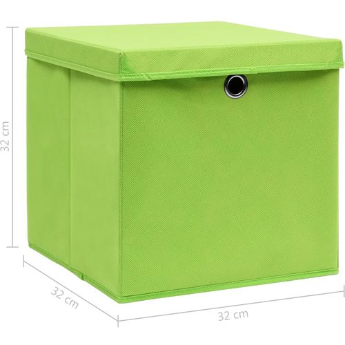 Kutije za pohranu s poklopcima 4 kom zelene 32x32x32 cm tkanina slika 28