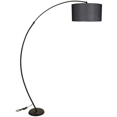 Mısra Siyah Lambader Silindir Hasır Siyah Abajurlu Black Floor Lamp slika 2