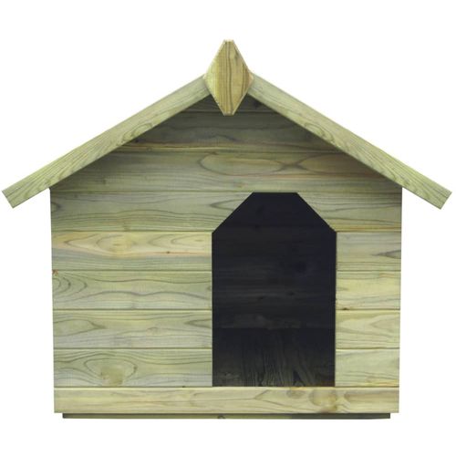 Vrtna kućica za pse od impregnirane borovine s pomičnim krovom slika 15