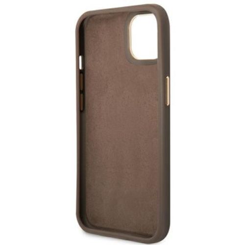 GUESS Futrola za iPhone 14 Brown Metal Outline Script slika 3