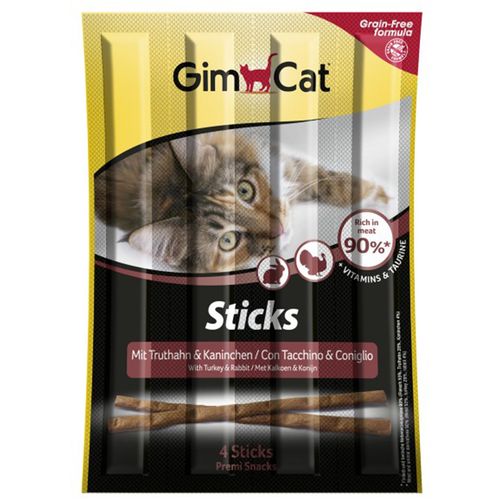 GimCat Sticks Poslastica za mačke Puretina i Kunić Grain Free 4 kom, 40 g slika 1