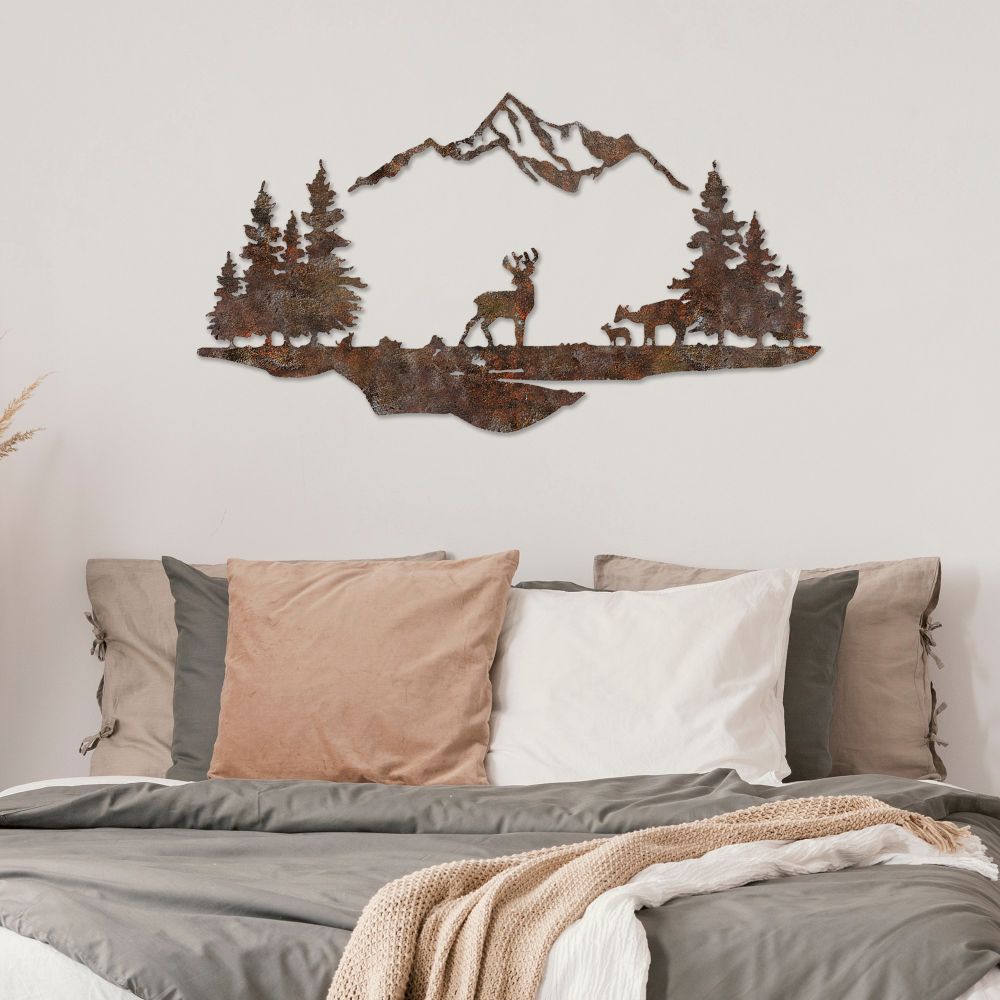 Decorative metal wall accessory Rusty Landscape 1, colour: antiquation slika 2