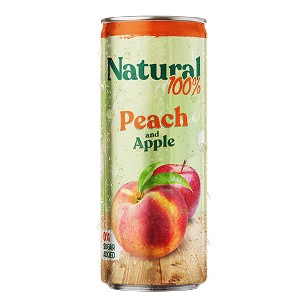 Natural 100% sok Breskva limenka 250ml slika 1