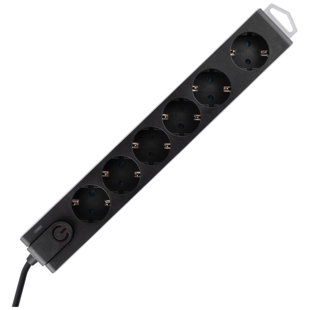 home Produžni kabl sa zaštitom, 6 utičnica, 1.5 mm², 3 met - NVT 6K-3/BK slika 1