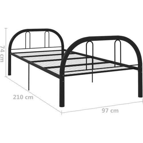 Okvir za krevet crni metalni 90 x 200 cm slika 11