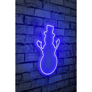 Wallity Ukrasna plastična LED rasvjeta, Snowman - Blue