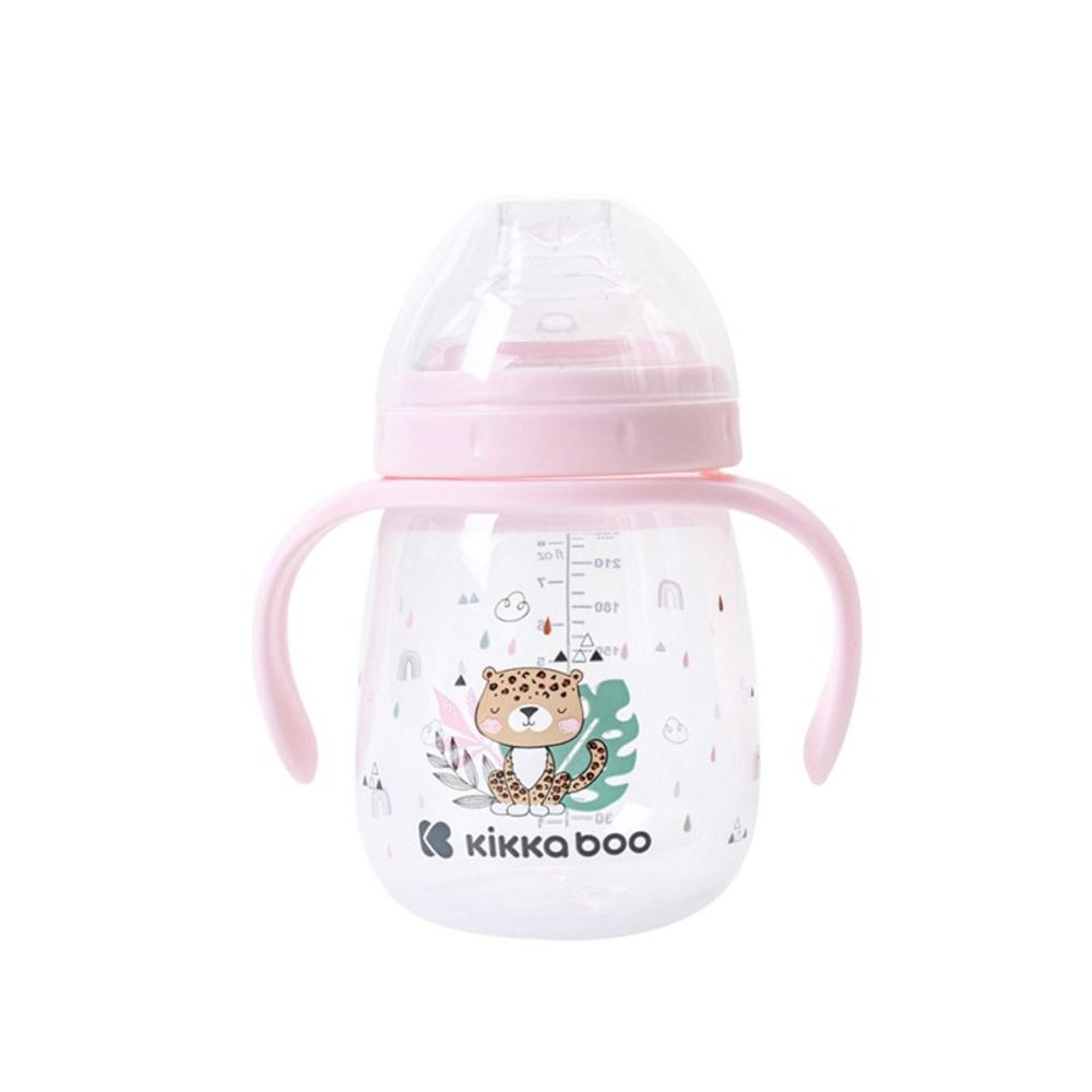 Kikka Boo Flašica/Čaša sa silikonskim grlom Savanna 240ml 6m+ Pink slika 1
