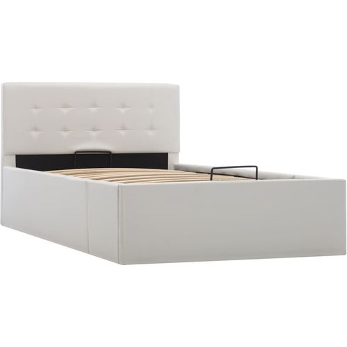 Hidraulični okvir za krevet od umjetne kože bijeli 100 x 200 cm slika 36