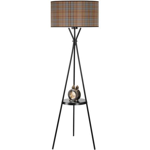 Venedik sehpalı siyah lambader silindir 02 abajurlu Multicolor Floor Lamp slika 3