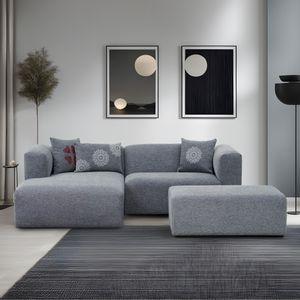 Linden Mini Left - Grey Grey Corner Sofa