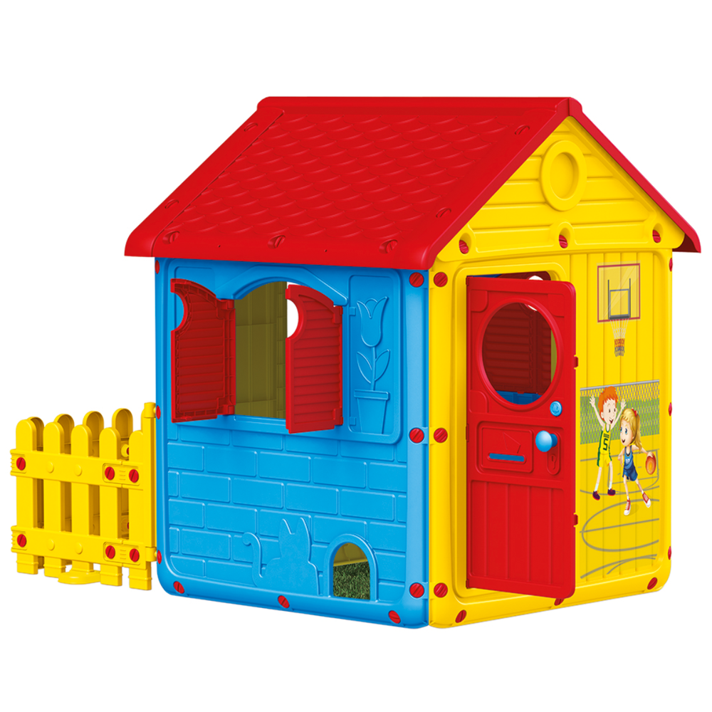 Dolu Kućica za djecu sa ogradom My First House 3019 - 132x104x104 cm slika 1