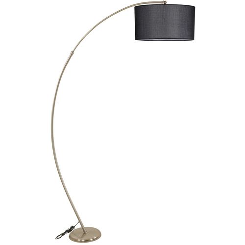 Mısra Mat Krom Lambader Silindir Hasır Siyah Abajurlu Chrome Floor Lamp slika 2